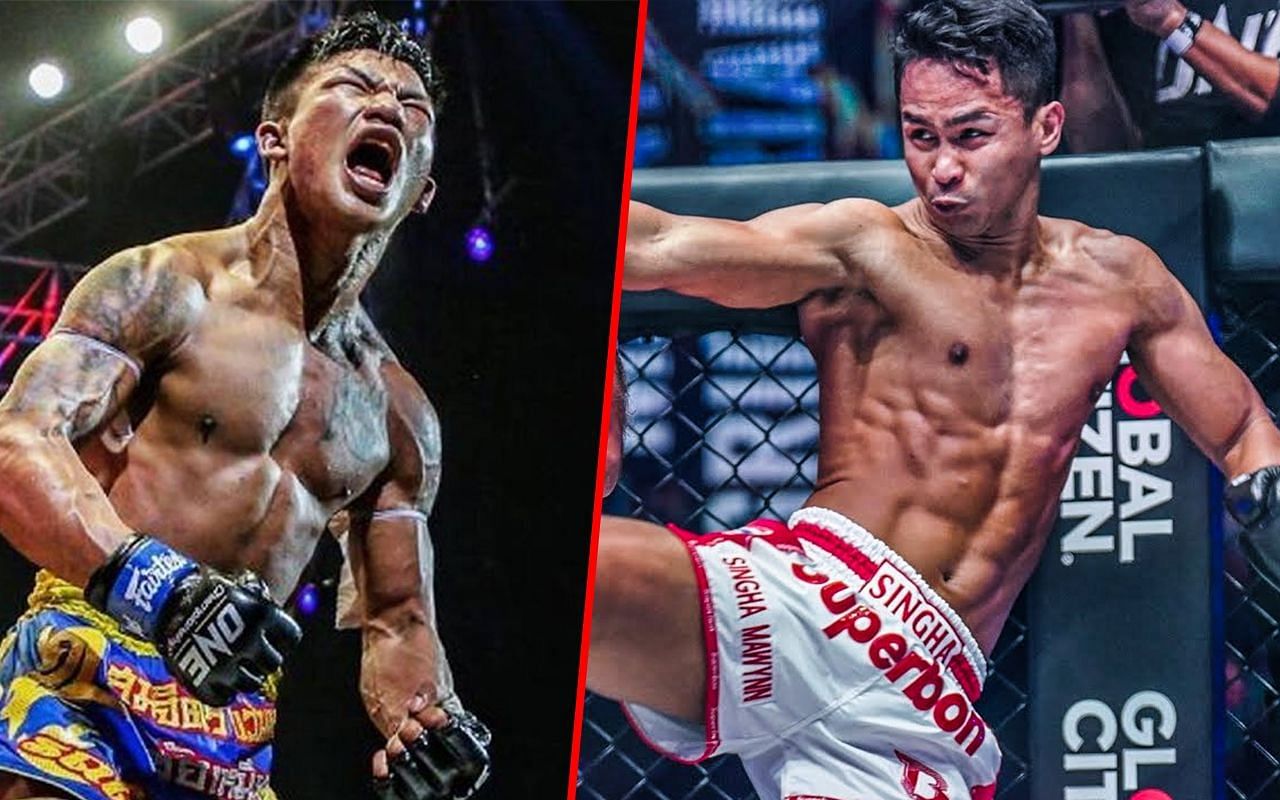 Rodtang Jitmuangnon (L) / Superbon Singha Mawynn (R) -- Photo by ONE Championship  