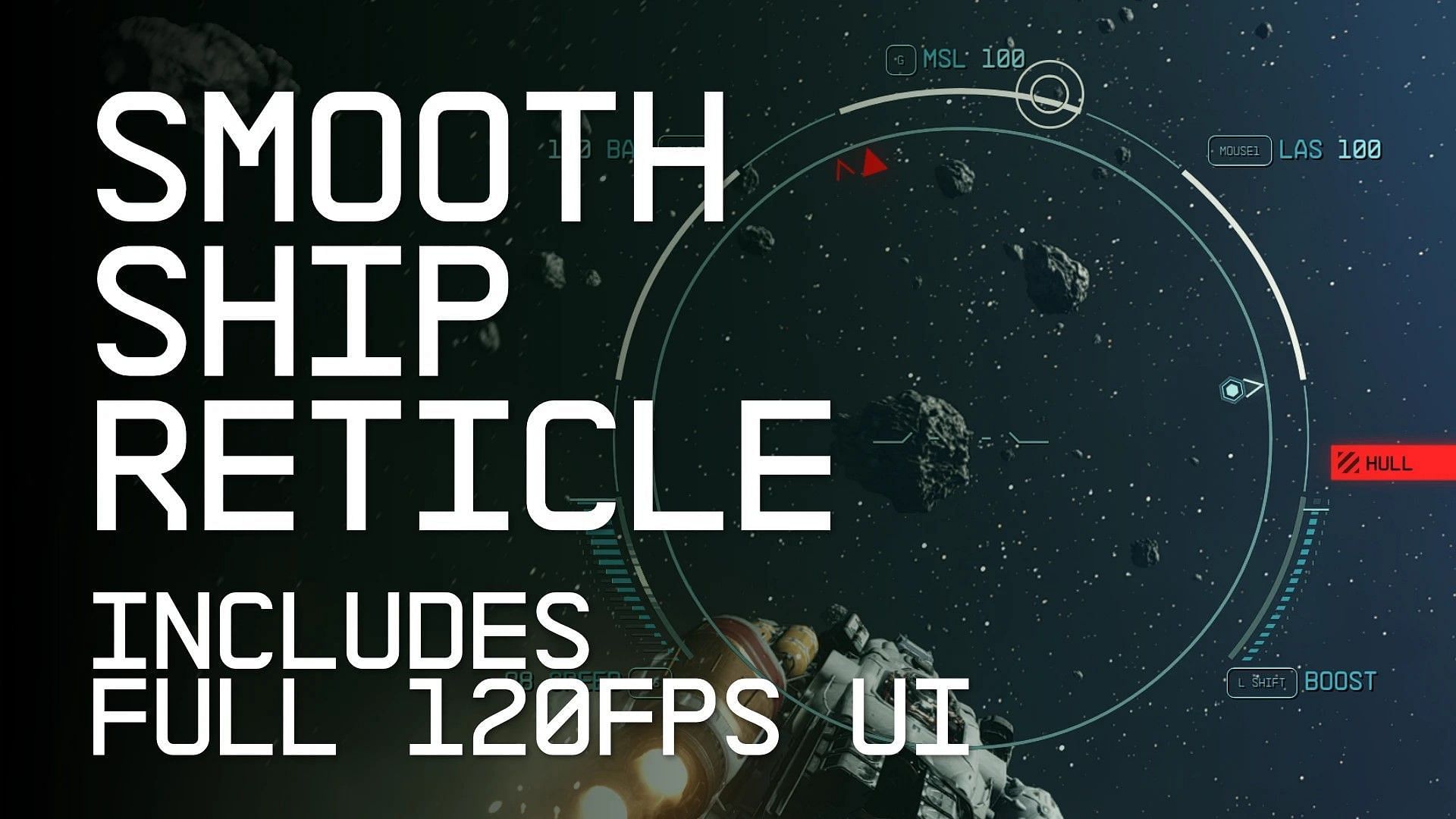 Smooth ship reticle in Starfield (Image via Nexus Mods)