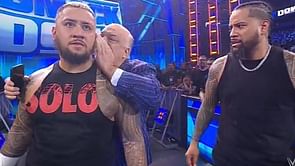 Bloodline member visibly upset after female star humiliates him; bystanders attacked on WWE SmackDown