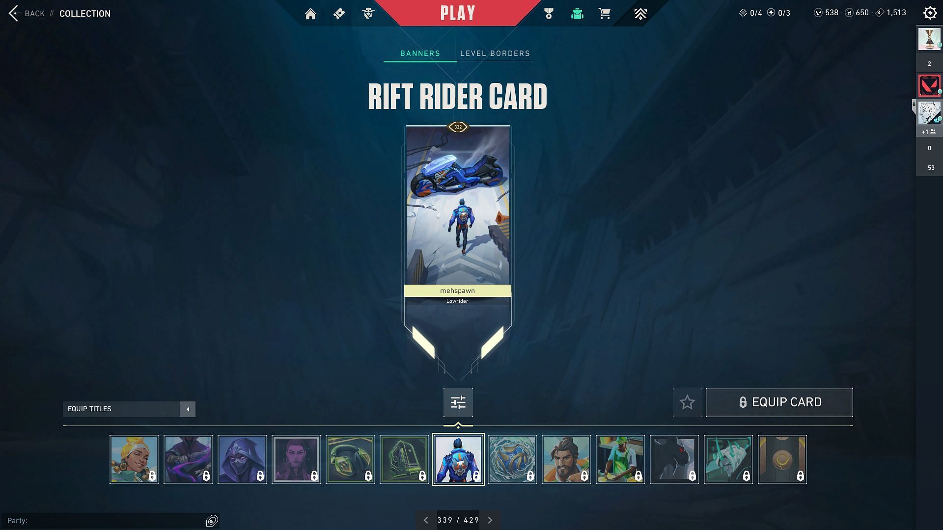 The Rift Rider Player Card (Image via Riot Games)