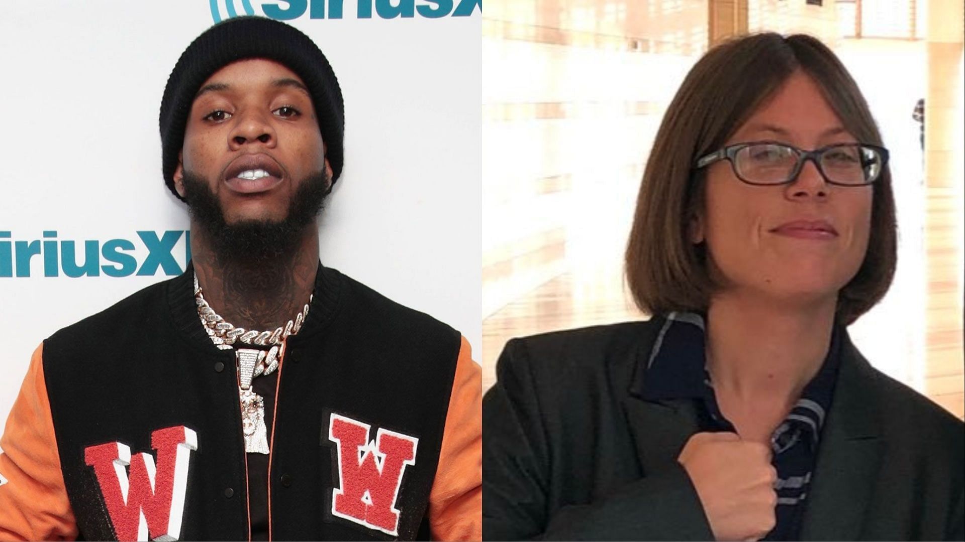 Tory Lanez and Megann Cuniff. (Photo via Getty Images, meghanncuniff.com)