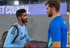 [Watch] Shaheen Afridi gives a gift to Jasprit Bumrah and congratulates him for becoming a father