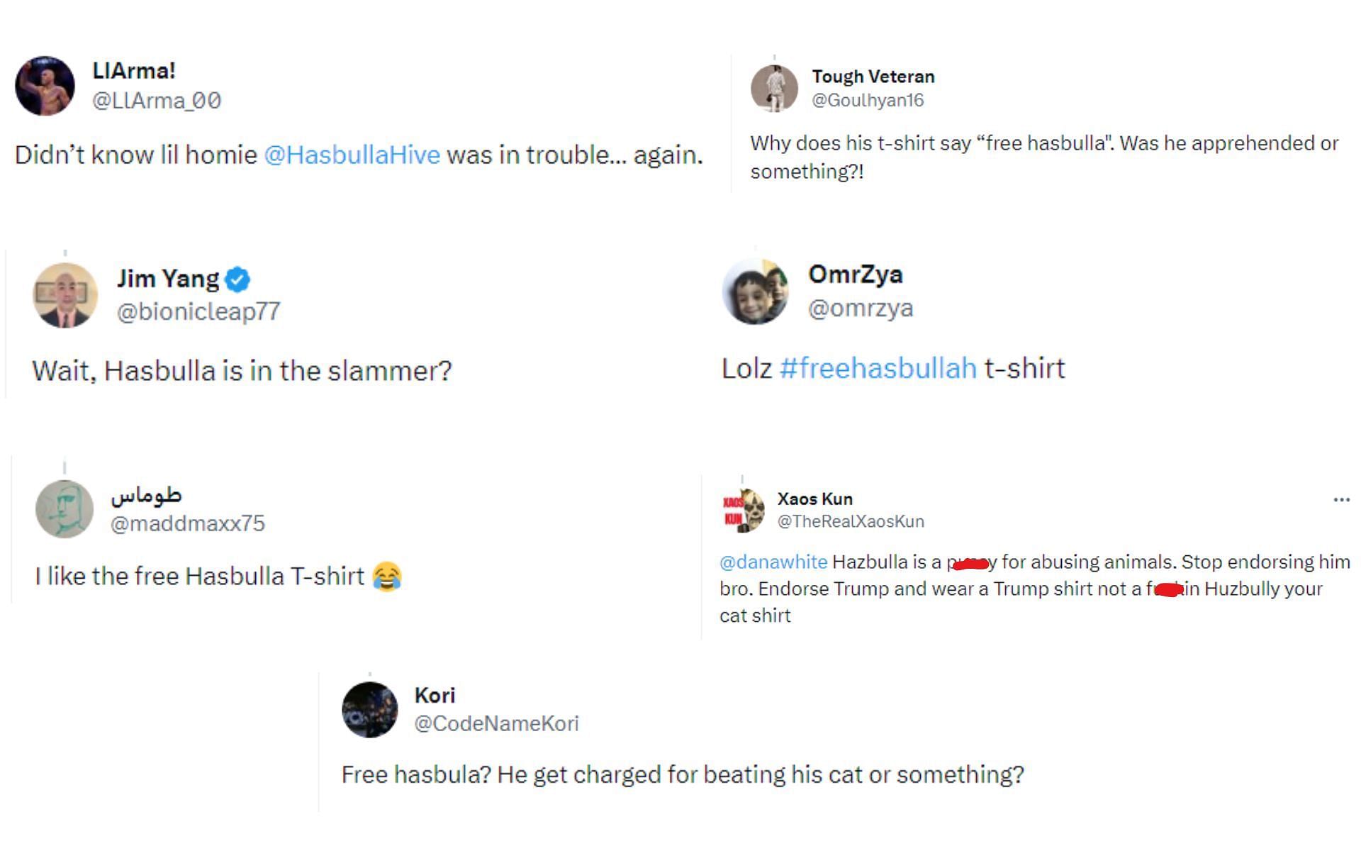 Tweets reacting to the t-shirt