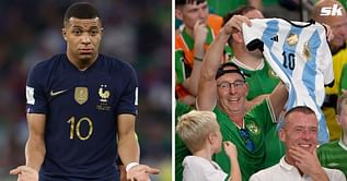 Irish fans use Lionel Messi jersey to mock Kylian Mbappe and France during 2-0 defeat at Parc des Princes