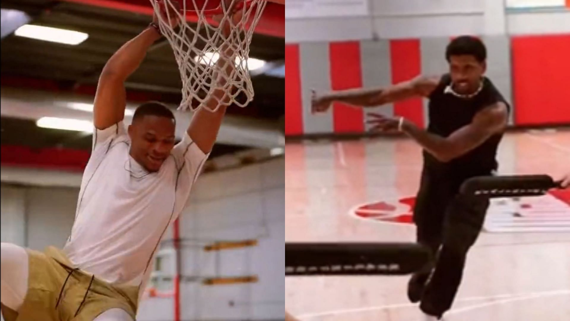 Russell Westbrook and Kyrie Irving seen working out