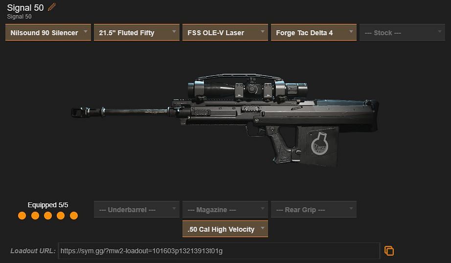 Signal 50 loadout (Image via sym.gg)