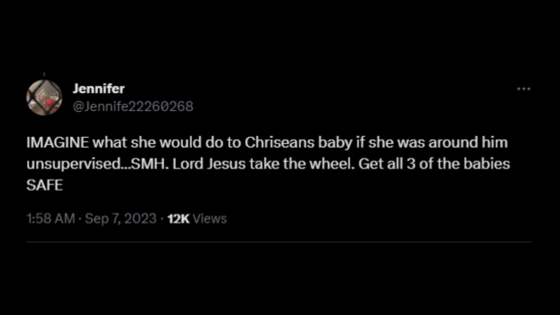 Screenshot of an X user remarking on the Thotiana rapper and Jaidyn Alexis&#039; son&#039;s claims about his mom. (Photo @princesitahhhhh/X)