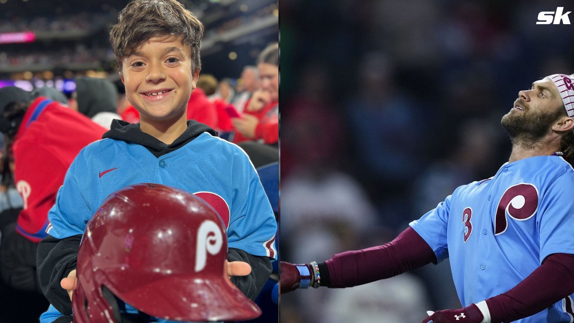 Phillies' Bryce Harper throws batting helmet into stands after ejection