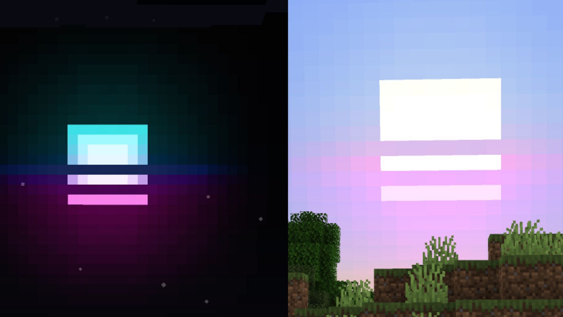 Retrowave texture pack adds unique design to the sun and moon in Minecraft (Image via CurseForge)