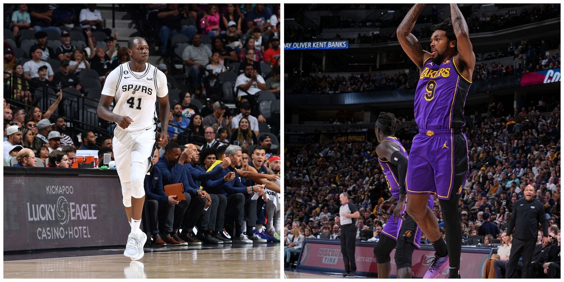 Gorgui Dieng (L) and Sterling Brown (R)