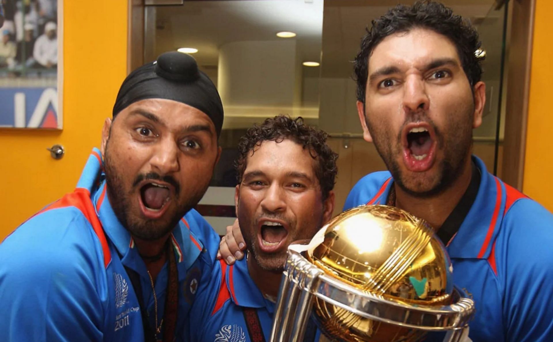 Harbhajan Singh, Sachin Tendulkar and Yuvraj Singh