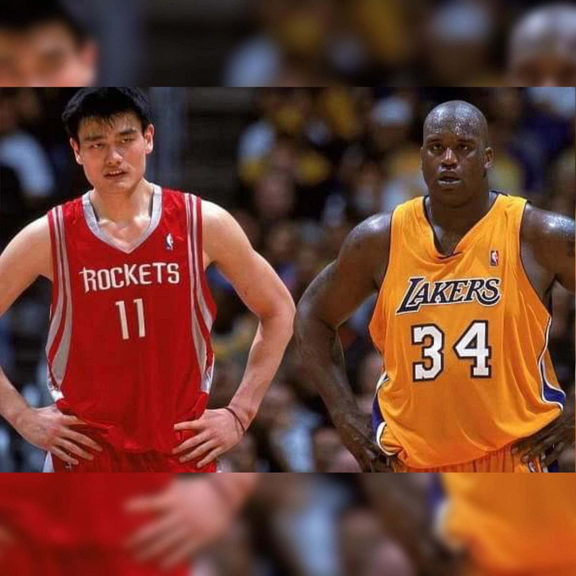7-foot-6 Yao Ming and 7-foot-1 Shaquille O