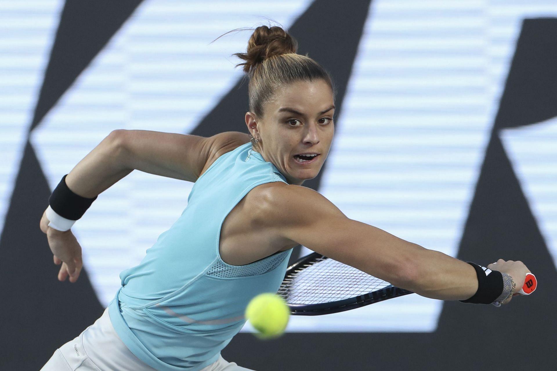 Maria Sakkari in action at the Guadalajara Open