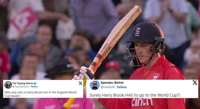 "Get him in the [World Cup] squad" - Fans react as Harry Brook smashes 67 off 36 in ENG vs NZ 2nd T20I
