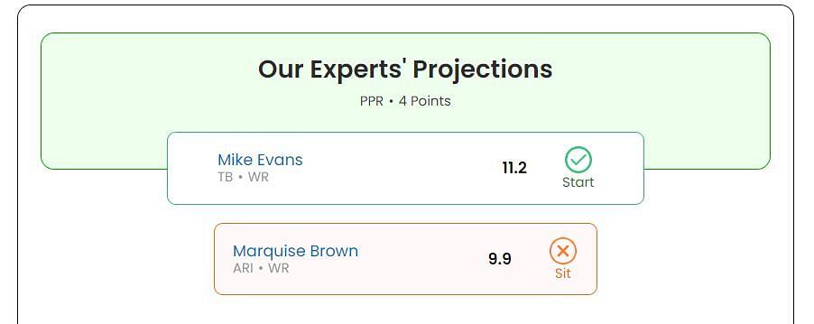 Mike Evans' fantasy projection for Week 1