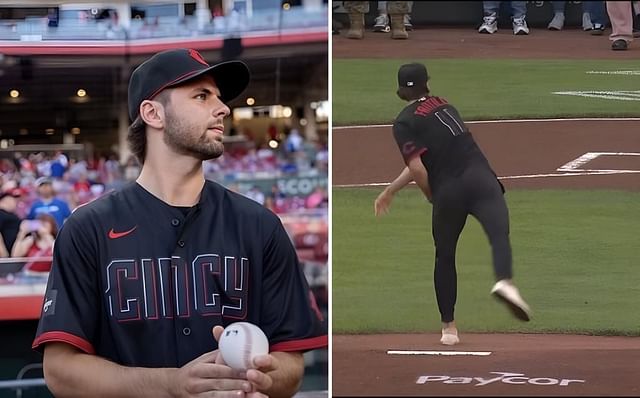 WATCH: Adam Fantilli throws first pitch at Cincinnati Reds game