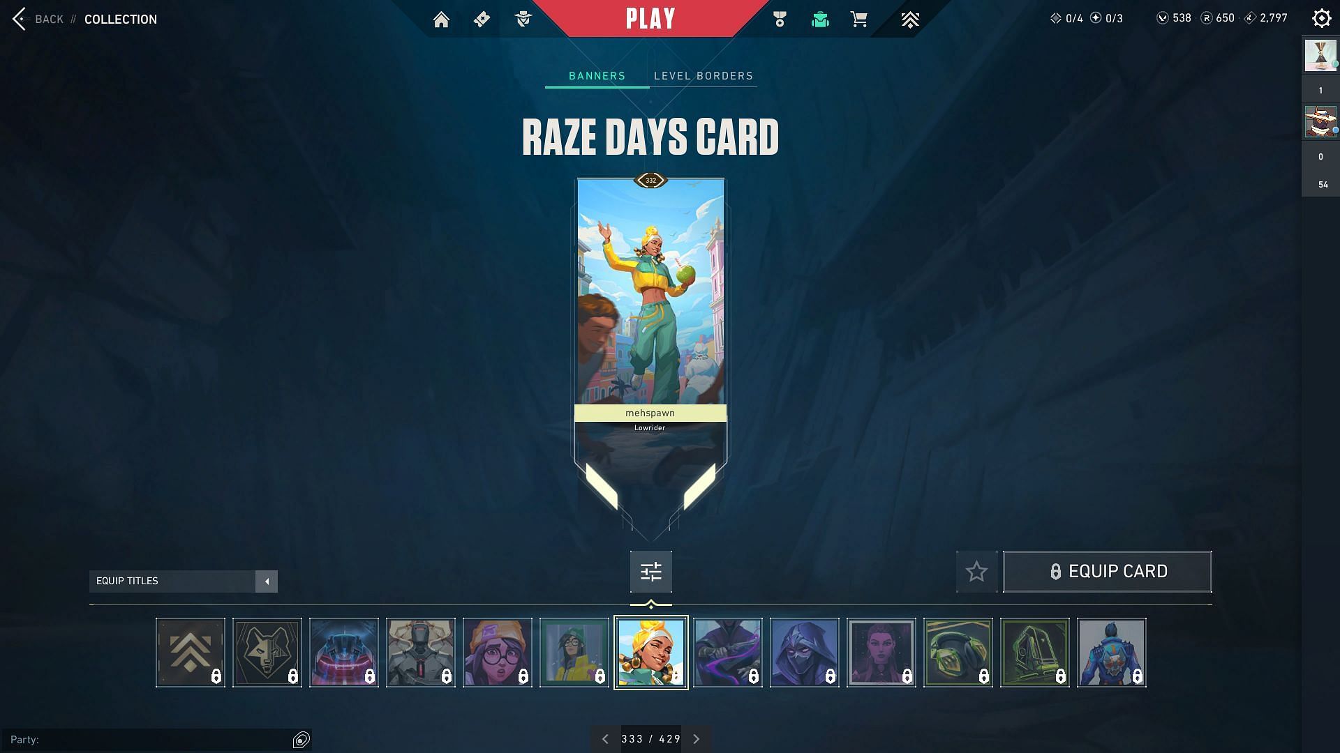 Raze Days Player Card (Image via Riot Games)