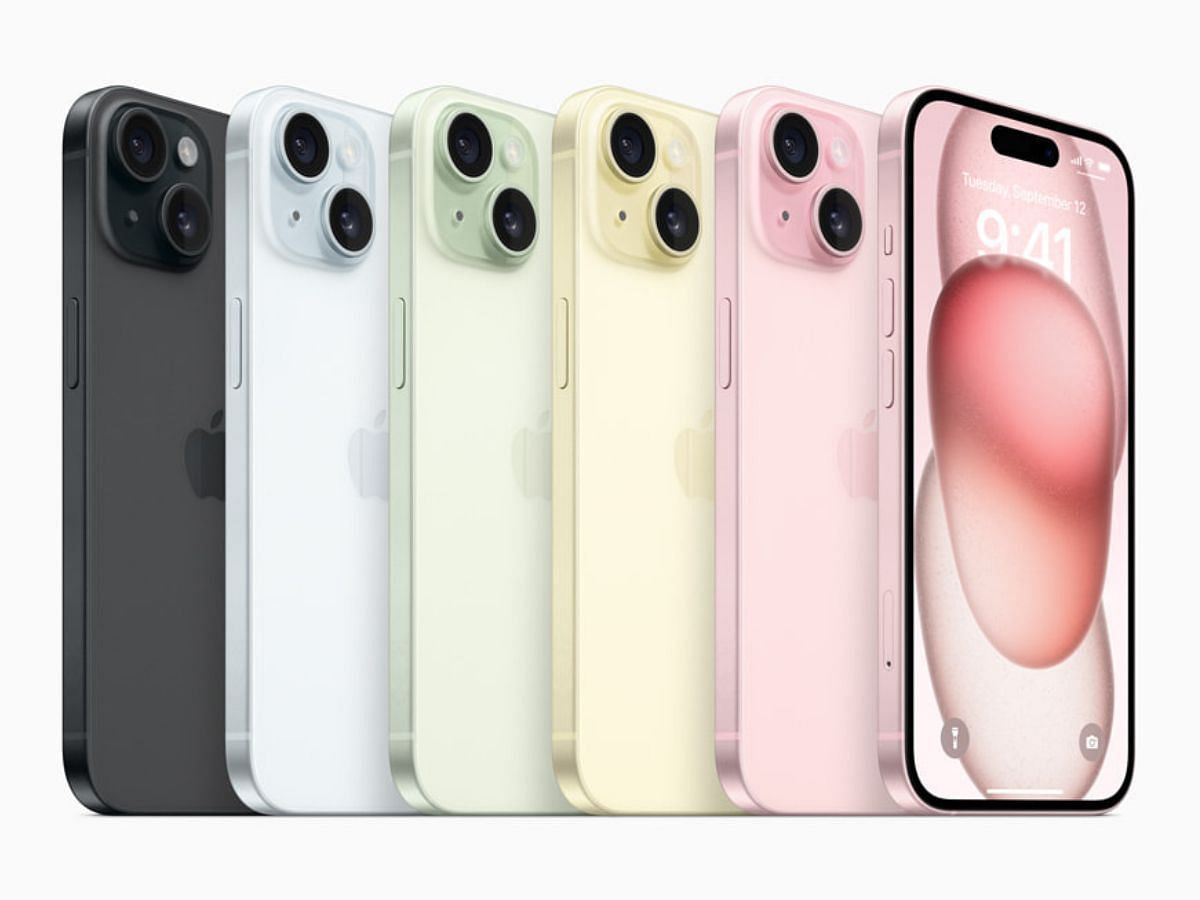 The Apple iPhone 15 comes in five new colors (Image via Apple)