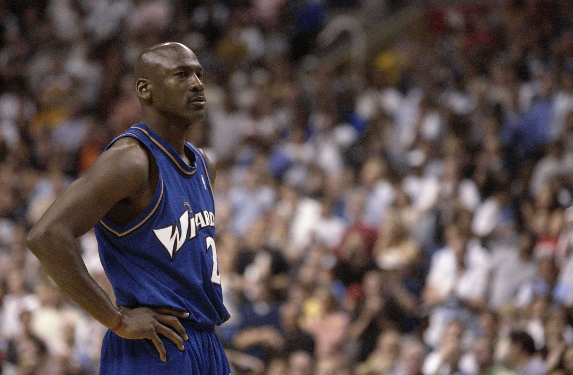 Michael Jordan played all 82 regular season games with the Washington Wizards in his second season.