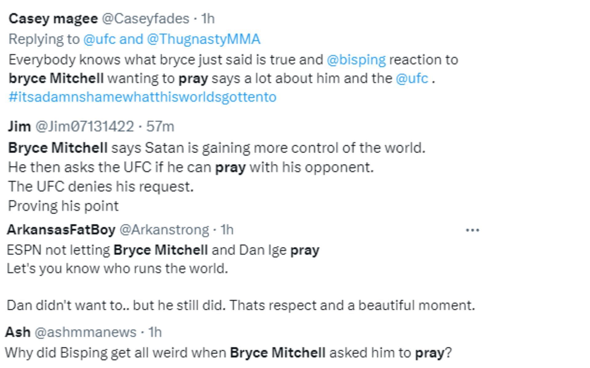 Fan reactions to Bisping&#039;s interaction with Mitchell inside the octagon