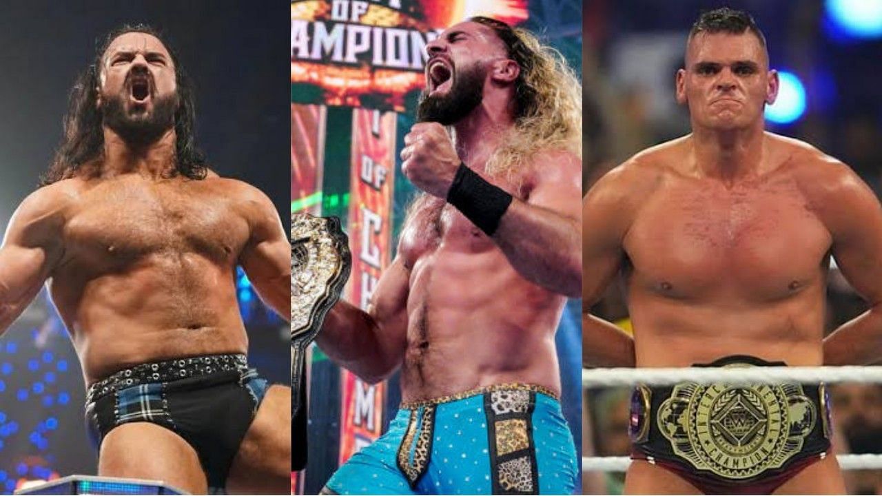 WWE सुपरस्टार्स ड्रू मैकइंटायर, सैथ रॉलिंस और गुंथर 