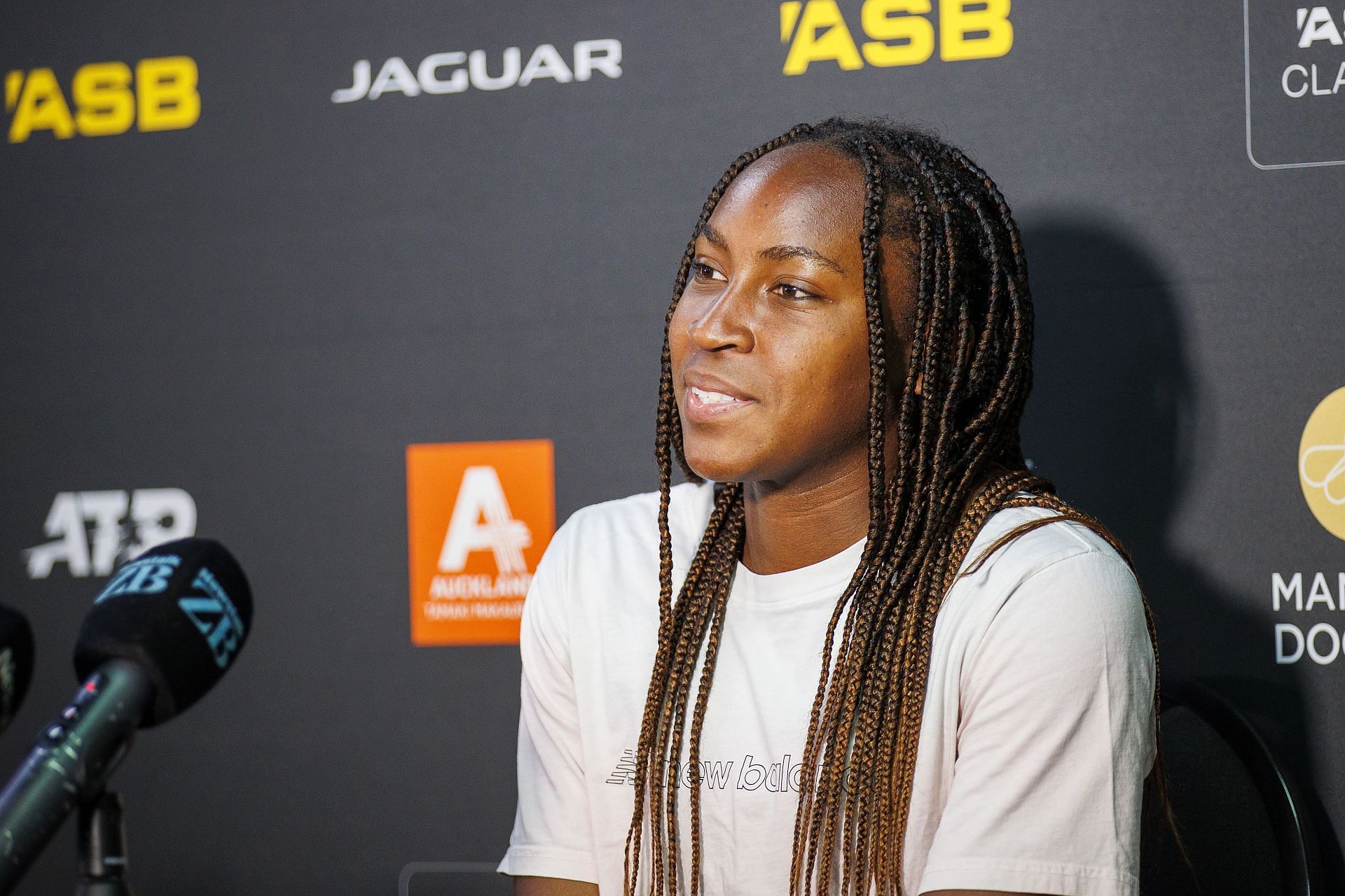 Coco Gauff at the ASB Classic Media Opportunity