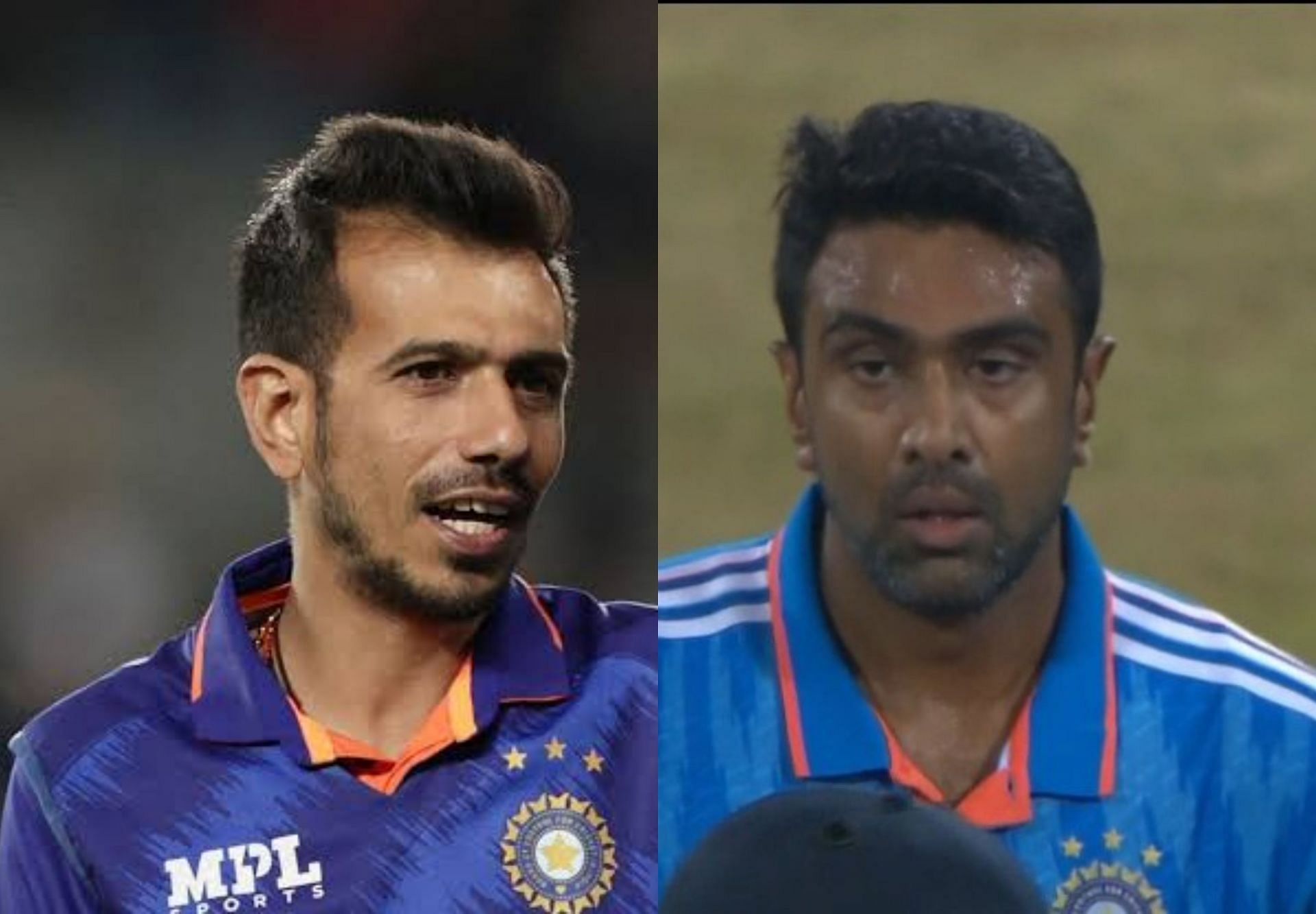 Yuzvendra Chahal (l) and Ravichandran Ashwin (r)