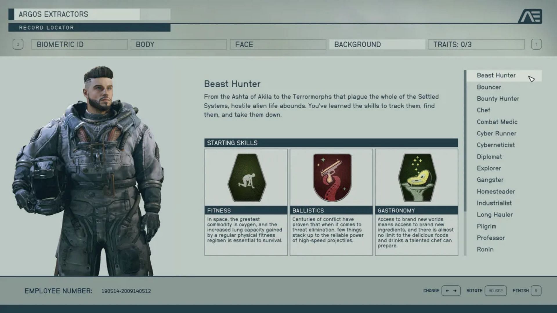 The Beast Hunter background proves to be an optimal choice (Image via Bethesda Game Studios)