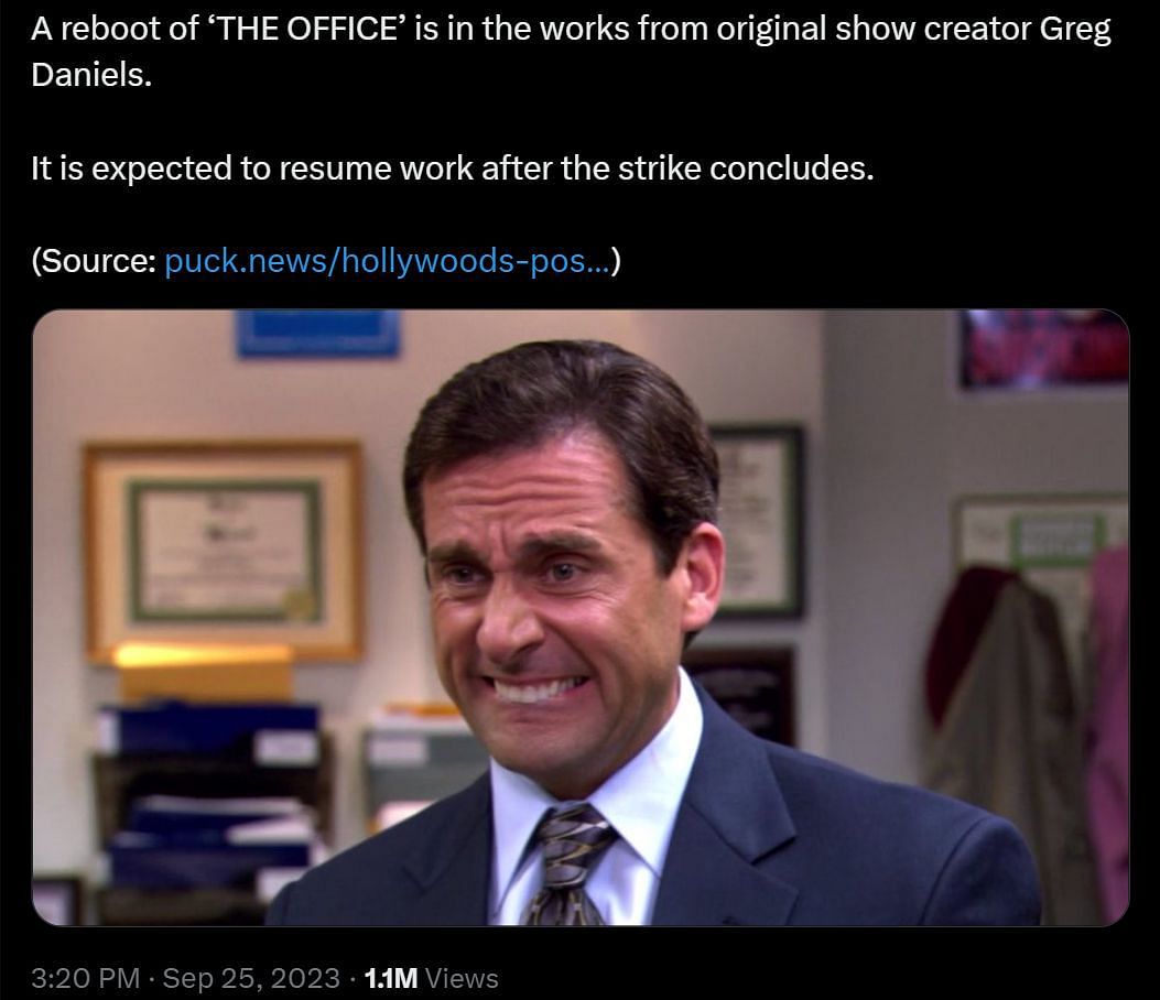 DF&#039;s post about Office reboot (Image via X)
