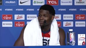 "Shoutout to number 22!": Anthony Edwards heaps Eimantas Bendzius with praise for clutch 3-pointer in Lithuania's 110-104 win over Team U.S.A.