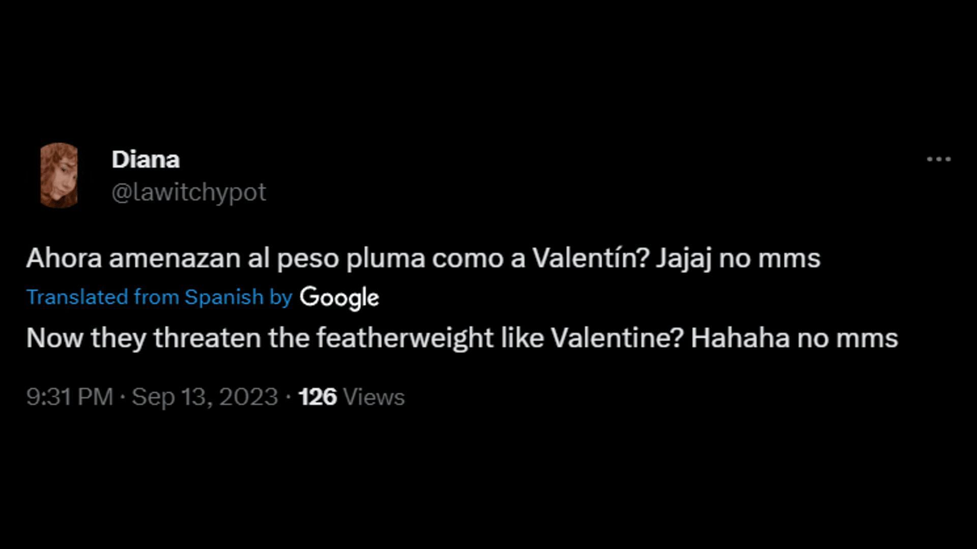 A netizen claiming that Pluma got the same death threats like Valentin. (Image via X/Diana)