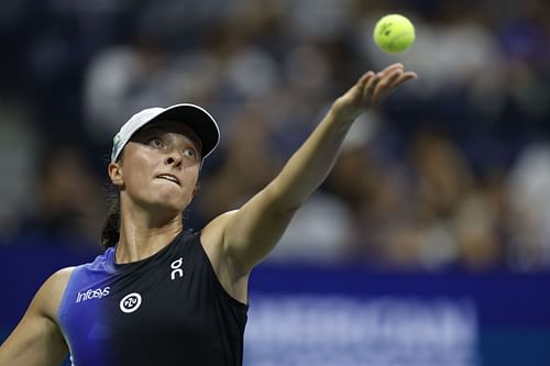 Iga Swiatek in action at the US Open