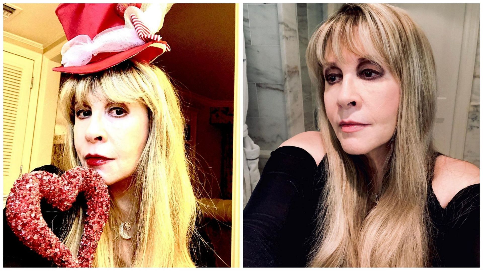 Two portraits of Stevie Nicks (Images via official Instagram @stevienicks)