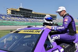 “I was trying to back up to him”: Denny Hamlin admits focusing too much on Kyle Larson cost him Kansas win