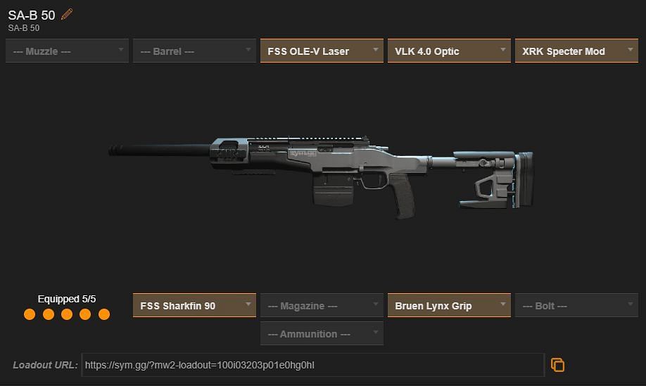 SA-B 50 loadout (Image via sym.gg)