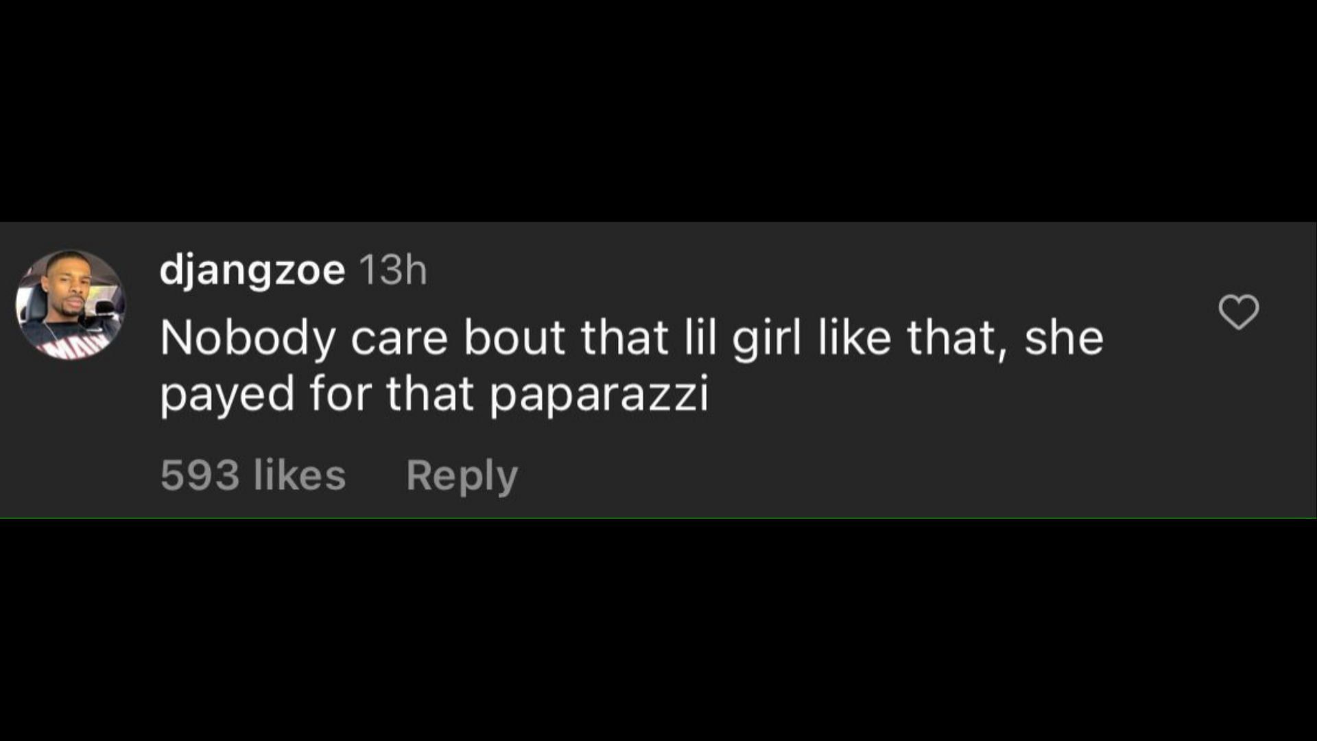 Screenshot of an Internet user remarking on Lil Tay&#039;s appearance at the Los Angeles International Airport. (Photo @theshaderoom/Instagram)