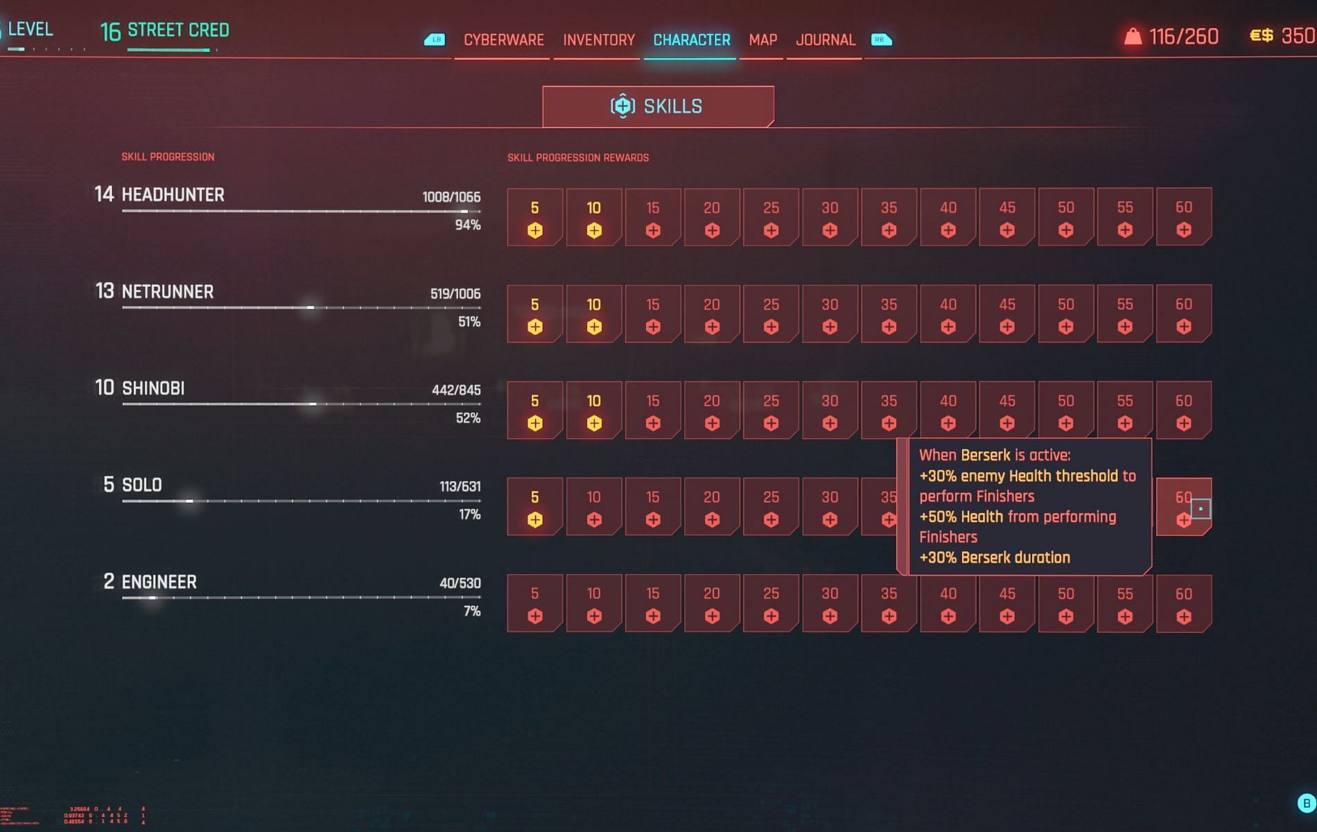 Solo Skill line (Image via Cyberpunk 2077)