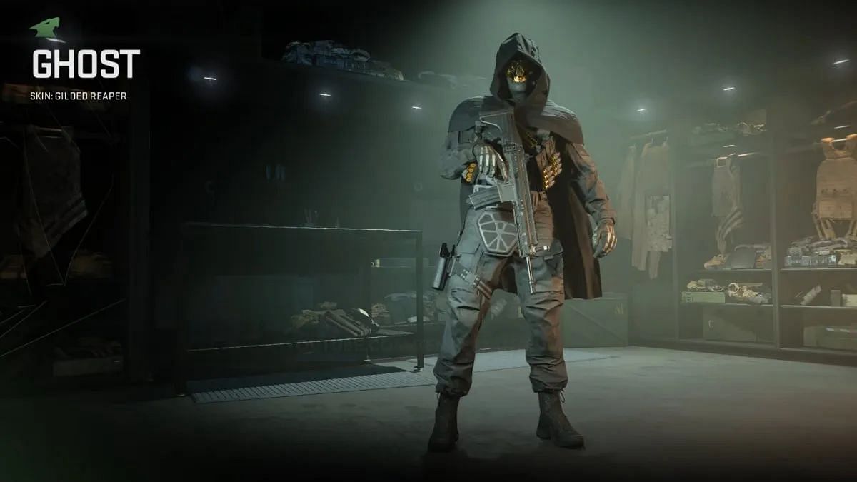 The Gilded Reaper Ghost skin in Warzone 2 &amp; Modern Warfare 2 (Image via Activision)