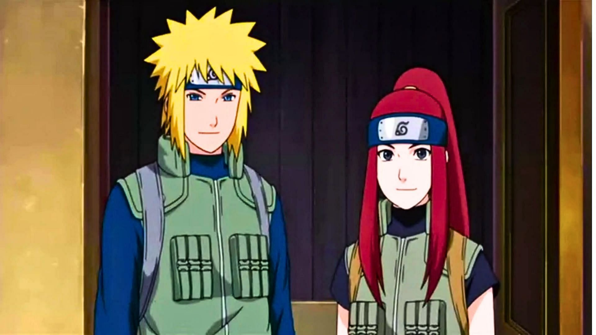 Minato Namikaze and Kushina Uzumaki as seen in Naruto anime (Image via Pierrot)