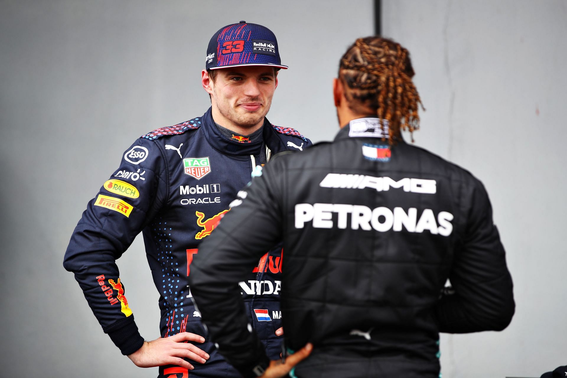 Max Verstappen and Lewis Hamilton