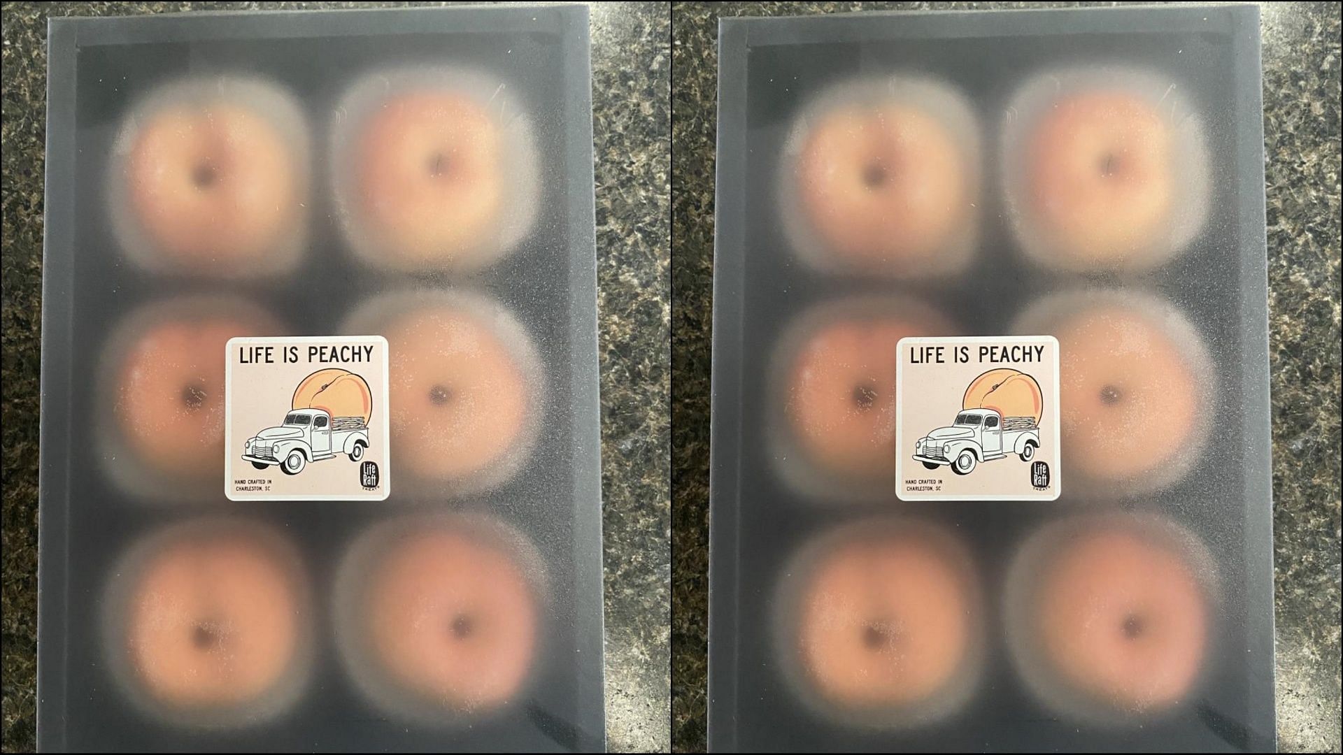 The recalled Life Raft Treats&#039; Life is Peach ice creams were made along with the Listeria-contaminated Not Fried Chicken ice creams (Image via FDA)