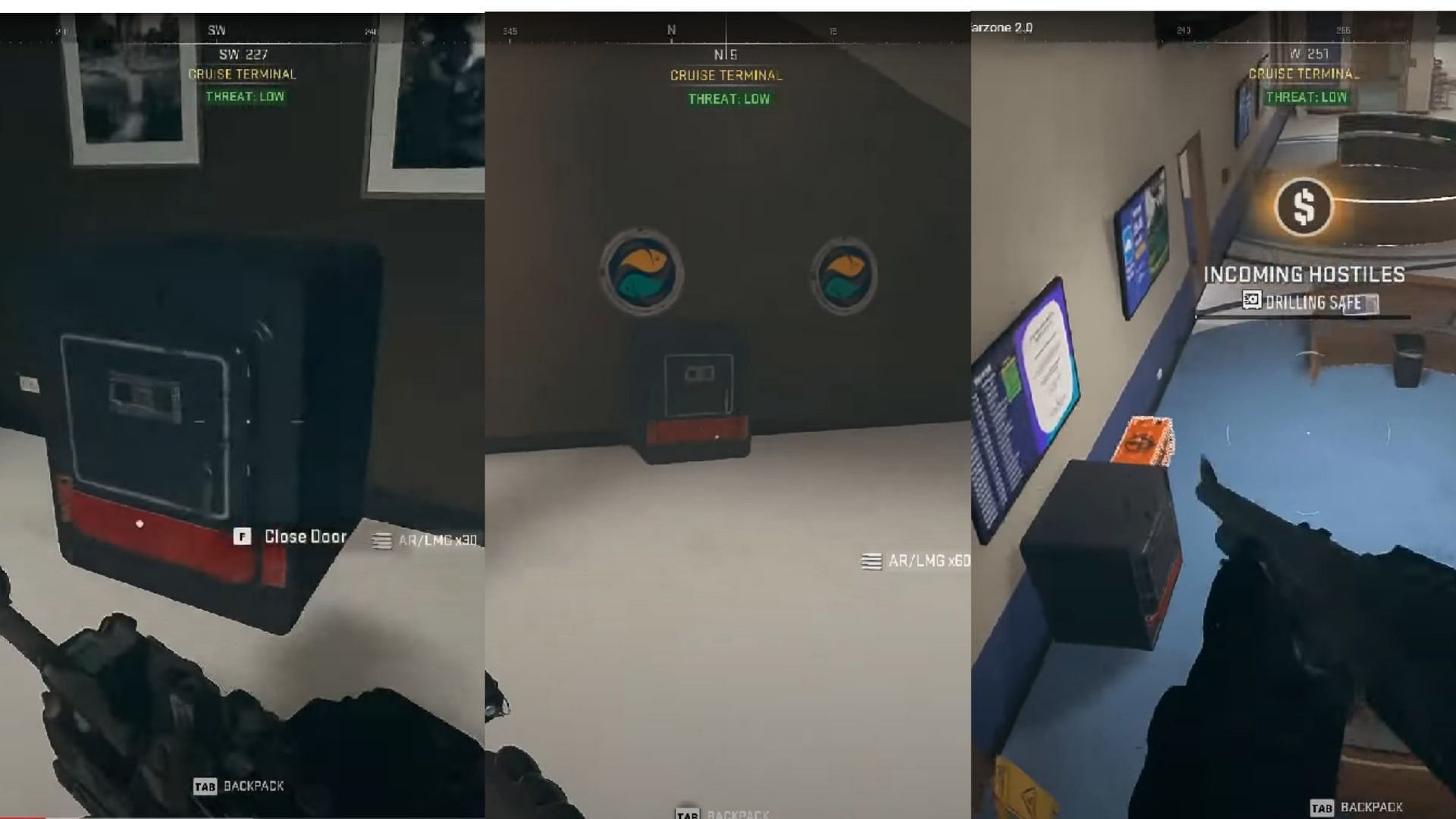 Locations of all three safes (Image via Activision and YouTube/ JudgeTwoFive)