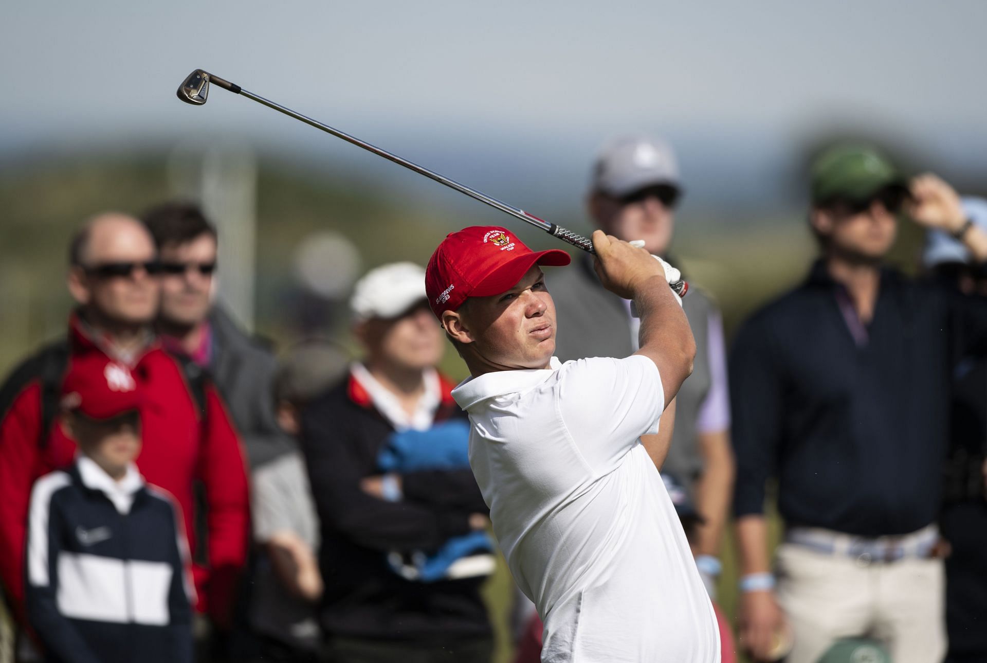 Caleb Surratt on Day Two of the Walker Cup at St Andrews Old Course