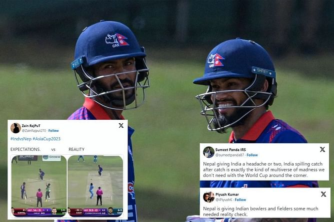 "Goodwill gesture towards Nepal or poor performance by India?" - Twitter reacts as Nepal put on 65-run opening stand vs India in Asia Cup 2023