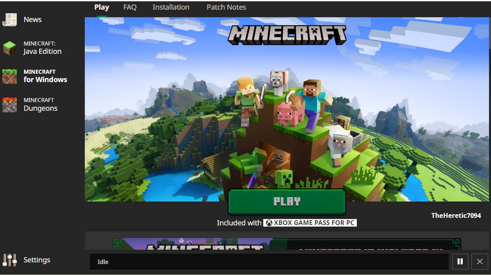 Minecraft Launcher (Image via u/IHateTheNameSystem)