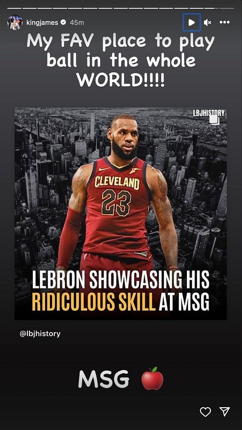 @KingJames - Instagram story 9/15