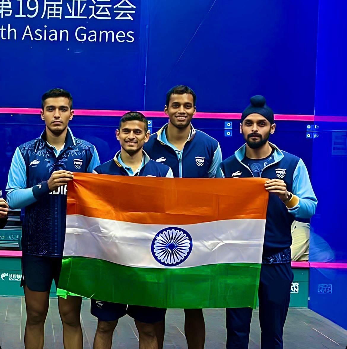 Indian Squash Asian Games 2023 Results Day 7: Indian Squash Team Shines with Gold Medal Victory Image Courtesy: SAI_Media