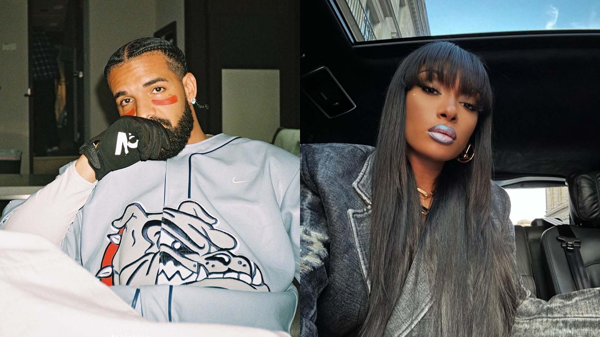 Netizens call out Drake for apparent Megan Thee Stallion diss (Image via Instagram/ @theestallion, @champagepapi)