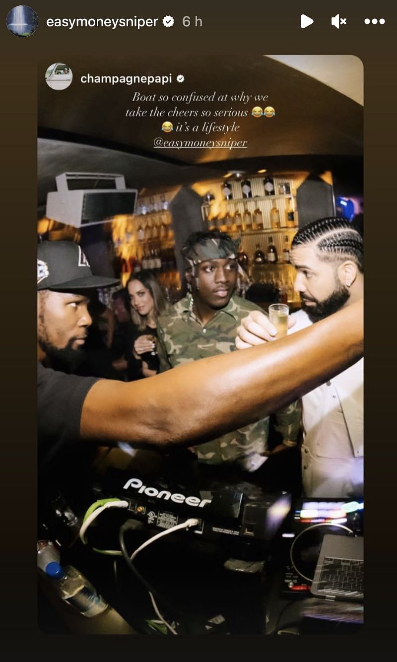 Drake and Kevin Durant share a moment (@easymoneysniper/Instagram)