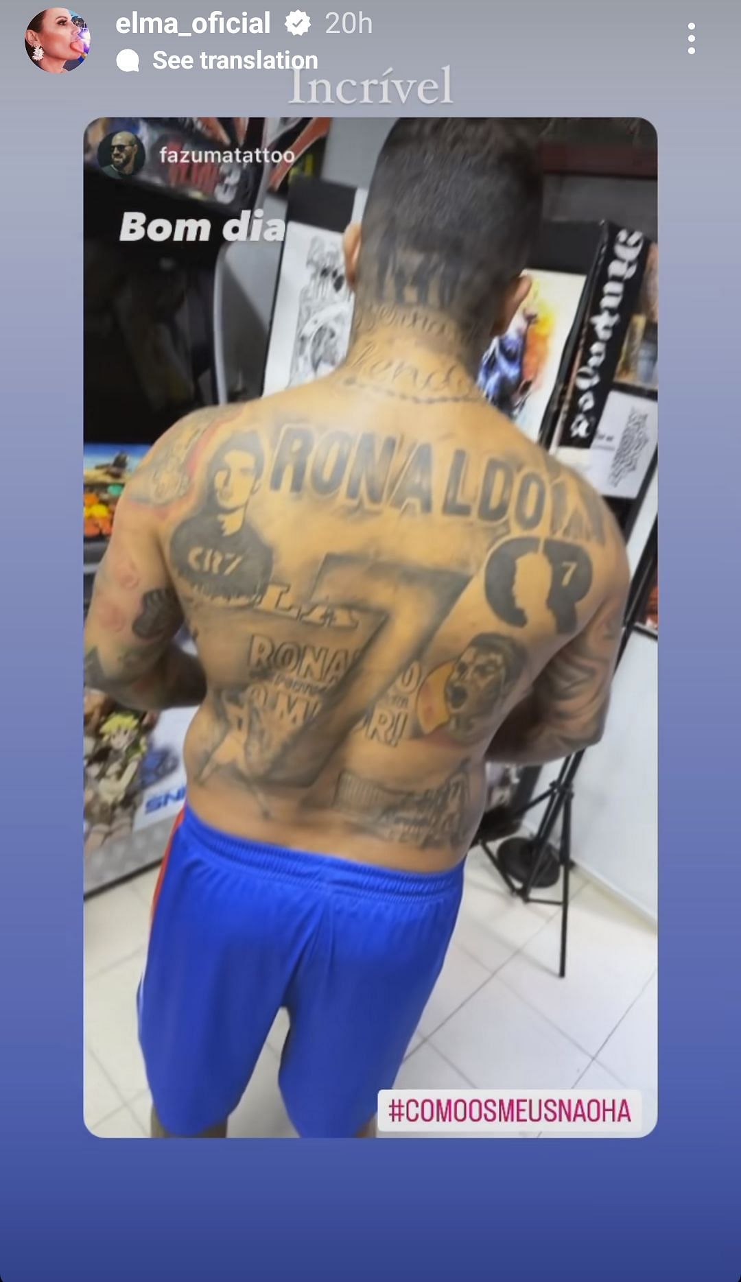 Real Madrid Fan Gets 5 Tattoos of Cristiano Ronaldo on His Back